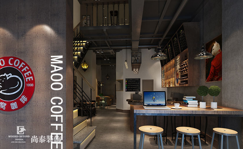 180平米工业风咖啡店设计 | 猫窝咖啡