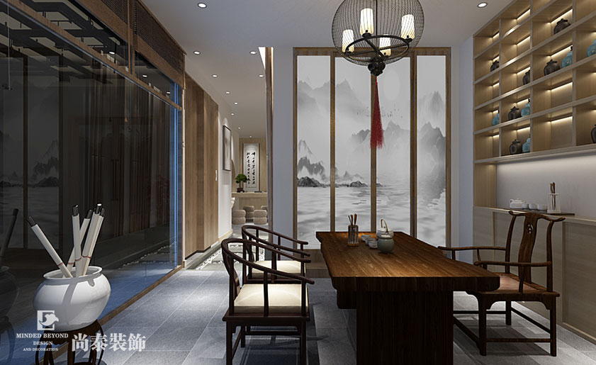 100㎡中式风格茶室装修设计 | 茶阅世界