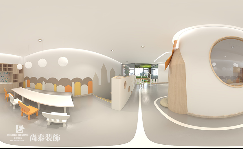 现代简约早教中心装修效果图-福小宝