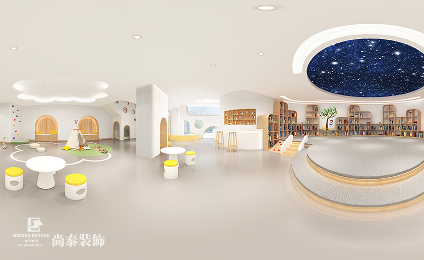 现代简约早教中心装修效果图-福小宝