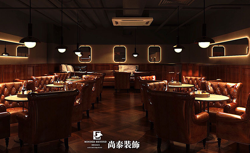 100㎡复古风威士忌酒吧装修 | BAR