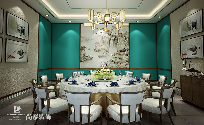 中式餐饮店装修效果图-福鑫湘旺