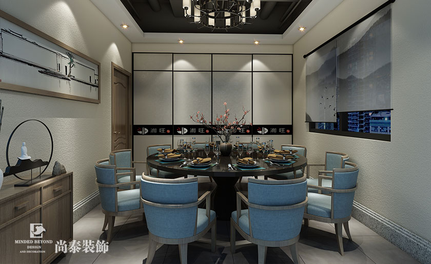 中式餐饮店装修效果图-福鑫湘旺