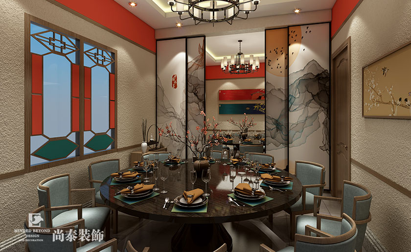 中式餐饮店装修效果图-福鑫湘旺