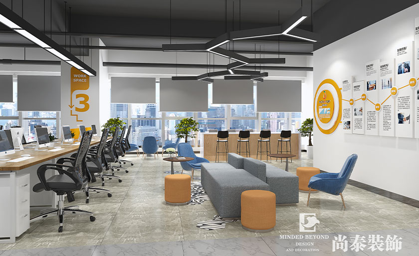 870㎡网络科技公司办公室设计效果图 | 印橙科技