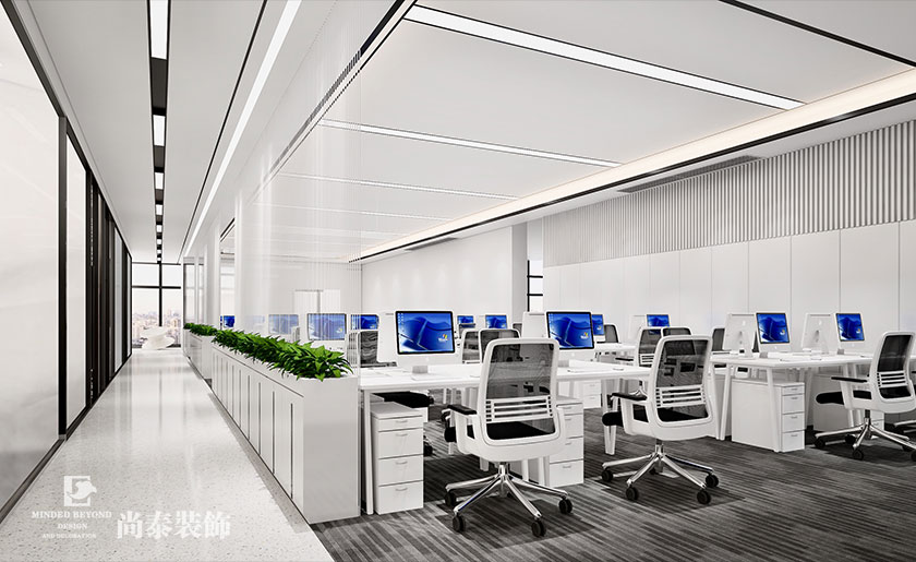 600平米生物科技办公室装修效果图 | 茵冠生物