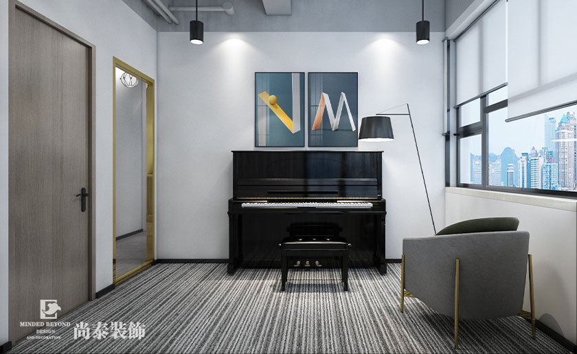 140平米简约钢琴培训机构空间设计 | 妙起音筑