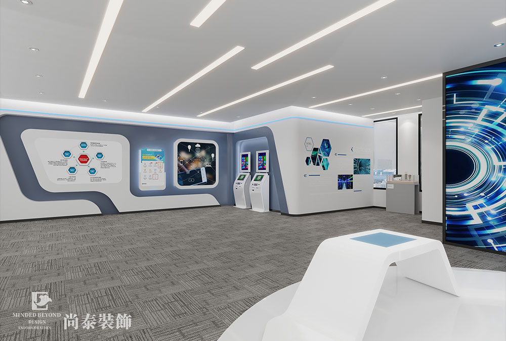 210平米现代新材料公司展厅办公室装修效果图 | 中机新材料