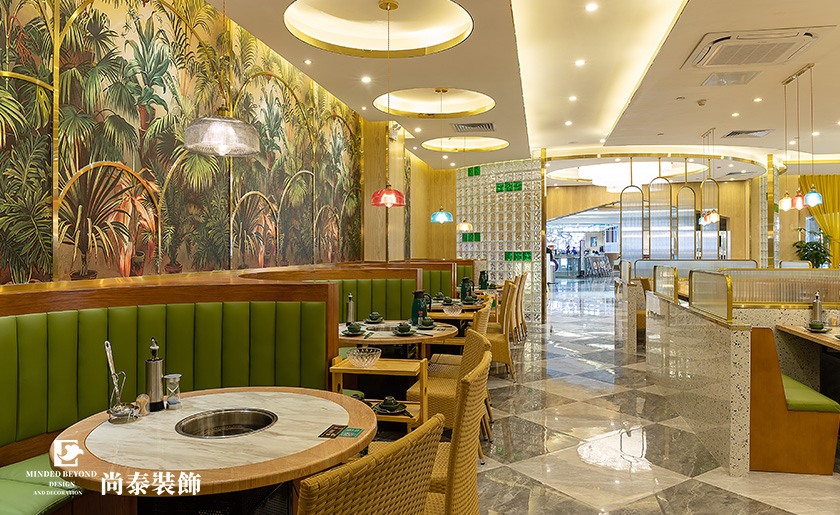 300平米椰子鸡餐厅餐饮店装修实景案例 | 润清园