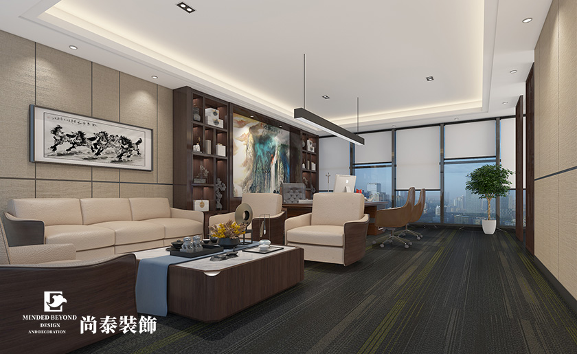 1500平米建筑公司深圳办公室装修设计案例 | 华与建设