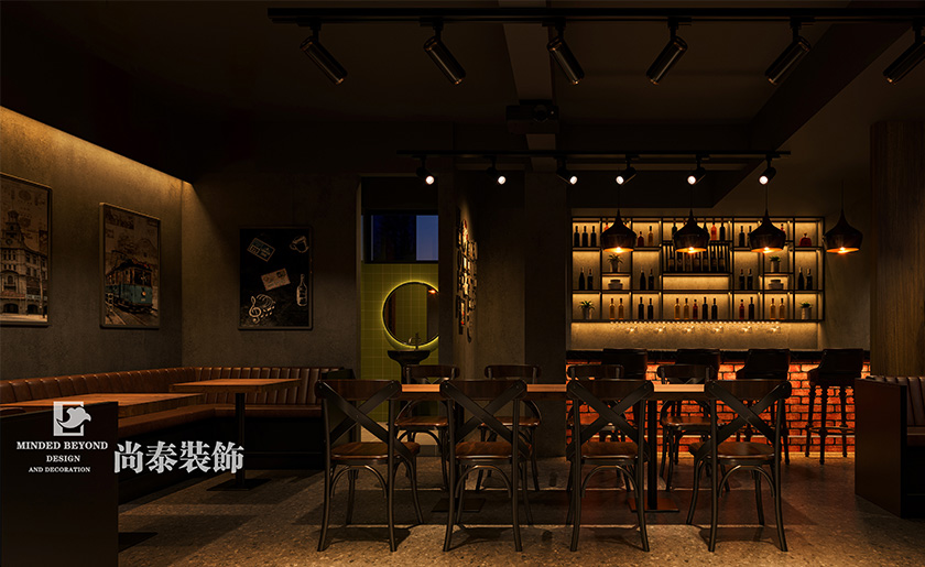 深圳宝安100平米工业风清吧酒吧装修设计案例
