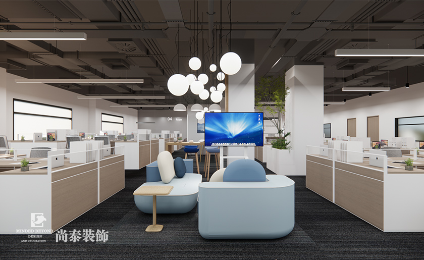 深圳宝安1400平米大型制造科技公司写字楼办公室装修设计