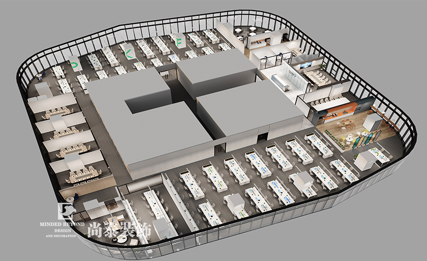 深圳南山区科技公司办公室装修设计效果图案例